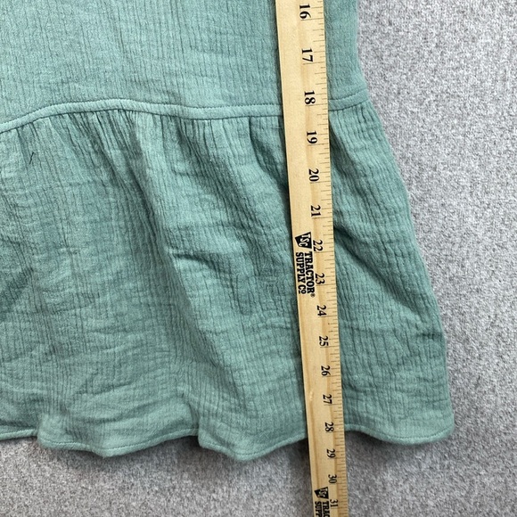 Cotton Bleu double gauze sleeveless midi dress olive green 3X beachy drop waist - Picture 5 of 8